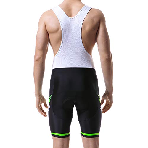 X-TIGER Hombres Ropa Interior de Bicicleta con 5D Gel Acolchado MTB Ciclismo Pantalones Cortos-Negro (Verde Culotte Pantalones, M)