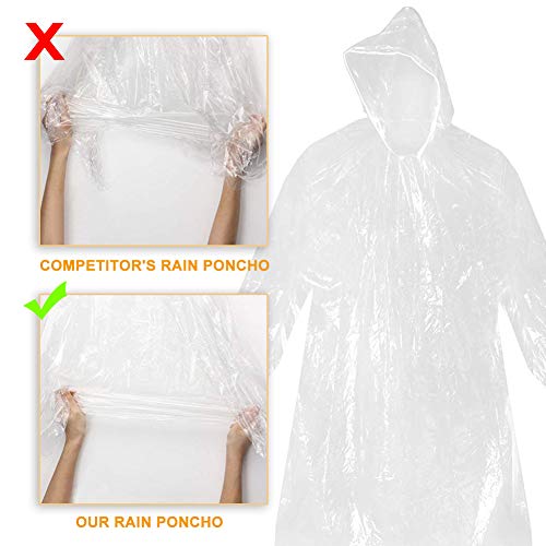 XCOZU Poncho para Lluvia Impermeable, Poncho Chubasquero desechable de Emergencia para Adultos con Capucha con cordón, Festivales, Camping, Parques temáticos, Actividades al Aire Libre (Paquete de 5)