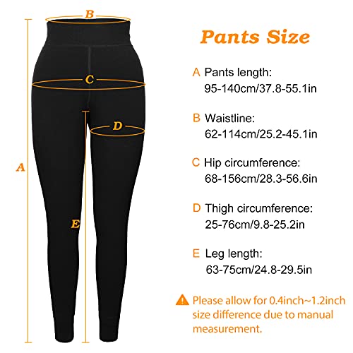 XDDIAS 2 Pares Leggings Térmicas Mujer, Negro Cálidas de Invierno Leggings para Mujer Terciopelo Elástico Mallas Pantalon Termico(Talla única)