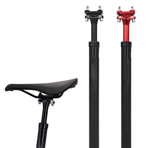 XER 27.2/30.4/31.6mm Suspensión Tija Asiento de Bicicleta Tija Amortiguador Ajustable 400mm Aleación de Alluminum para MTB Bicicleta de Carretera BMX Bicicleta Ciudad, 27.2MM Negro