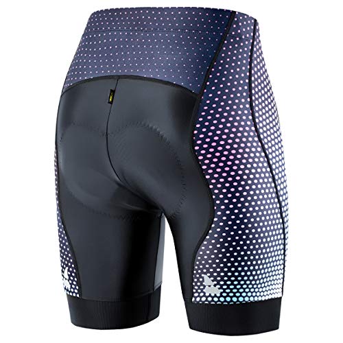 XGC Pantalones cortos de ciclismo para mujer, pantalones cortos de ciclismo para mujer, elásticos, esponja 4D, acolchado de asiento con una alta densidad
