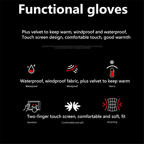 XGWML Guantes De Invierno, Ciclismo De Pantalla Táctil Caliente, Repelente Al Agua, Antideslizantes, Deportes, Al Aire Libre, Viga, Montañismo, Esquí (Black,M)