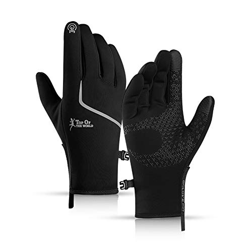 XGWML Guantes De Invierno, Ciclismo De Pantalla Táctil Caliente, Repelente Al Agua, Antideslizantes, Deportes, Al Aire Libre, Viga, Montañismo, Esquí (Black,M)