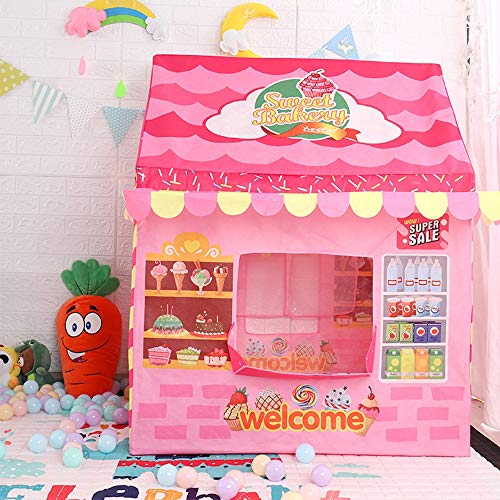 Xhtoe Los niños juegan Carpa Infantil Tienda de campaña Cubierta casa del Juego Princesa Ventas Tienda de la casa Juego Casa Rosa Tienda Interior (Color : Pink, Size : 100x86x128cm)