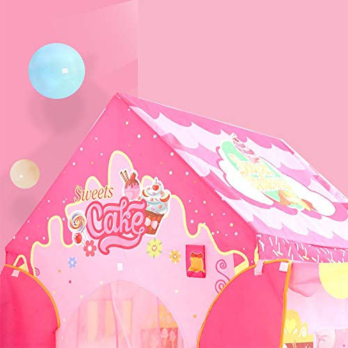 Xhtoe Los niños juegan Carpa Infantil Tienda de campaña Cubierta casa del Juego Princesa Ventas Tienda de la casa Juego Casa Rosa Tienda Interior (Color : Pink, Size : 100x86x128cm)