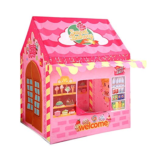 Xhtoe Los niños juegan Carpa Infantil Tienda de campaña Cubierta casa del Juego Princesa Ventas Tienda de la casa Juego Casa Rosa Tienda Interior (Color : Pink, Size : 100x86x128cm)