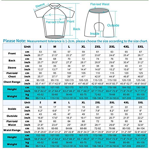 XIAKE Conjunto Ropa de Ciclismo Hombres, Verano Traje Ciclistas Maillot de Manga Corta y Culotte Pantalones Cortos Bicicleta
