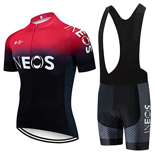 XIAKE Conjunto Ropa de Ciclismo Hombres, Verano Traje Ciclistas Maillot de Manga Corta y Culotte Pantalones Cortos Bicicleta