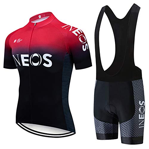 XIAKE Conjunto Ropa de Ciclismo Hombres, Verano Traje Ciclistas Maillot de Manga Corta y Culotte Pantalones Cortos Bicicleta