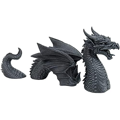 XIAMUSUMMER Hell Guardian Dragon Resin Statue - Dragon Guardian of Castle Gate Foso Esculturas de césped - Decoración de Pared para el hogar Interior al Aire Libre Amantes del dragón