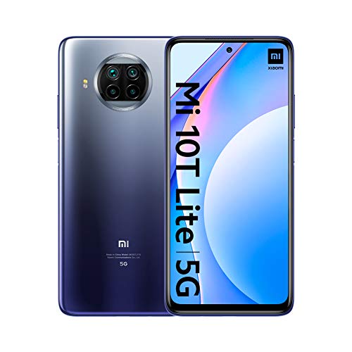 Xiaomi Mi 10T Lite 5G - Smartphone 6+128GB, 6,67"" FHD+ DotDisplay, Snapdragon 750G, Cámara cuádruple de 64 MP con IA, 4820 mAh, Azul Atlántico (Versión oficial), con Alexa Hands-Free