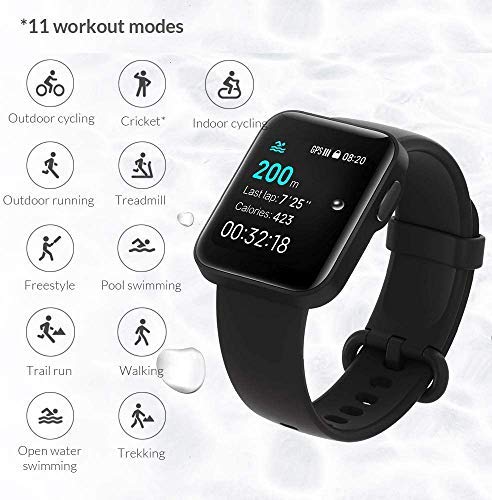 Xiaomi Mi Watch Lite Sport-Smartwatch, 1,4 Zoll, Pantalla HD, Schlafüberwachung, 6-Achsen-Gyroskop, 5ATM Wasserdicht Eingebautes GPS / GLONASS