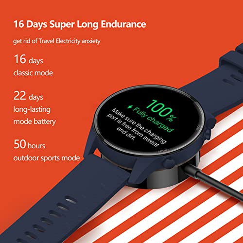 Xiaomi Mi Watch - Reloj Inteligente, Smartwatch Mujeres Hombres con Pantalla 1.39" AMOLED, GPS, Monitor de Frecuencia Cardiaca, 117 Modos de Entrenamiento, 5 ATM (Azul)