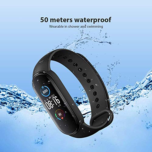 Xiaomi Nuevo Band 5 - Monitor de frecuencia cardíaca, Monitor de sueño, 11 Modos de Entrenamiento, 50 Metros a Prueba de Agua, Negro