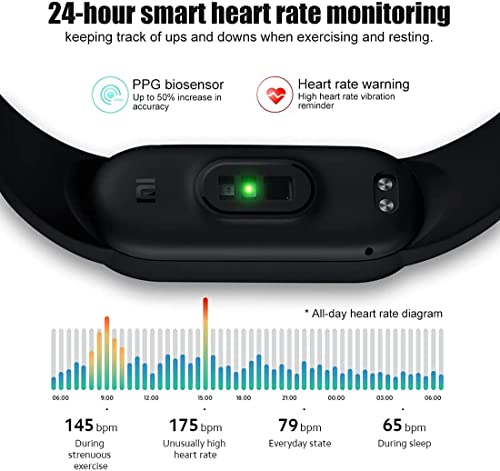 Xiaomi Smart Band 6 Versión Global Pulsera de Actividad de Mi Smart Sports Pulsera, Frecuencia Cardíaca y Detección de Oxígeno en Sangre 5ATM Impermeable, 30 Modos Deportivos, Negro