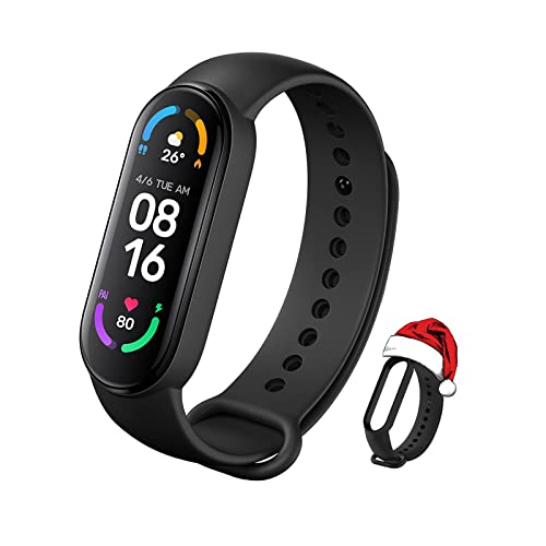 Xiaomi Smart Band 6 Versión Global Pulsera de Actividad de Mi Smart Sports Pulsera, Frecuencia Cardíaca y Detección de Oxígeno en Sangre 5ATM Impermeable, 30 Modos Deportivos, Negro