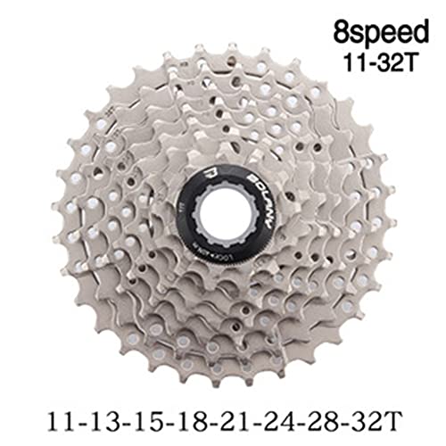 XIEJING Piñón Casette，Bicicleta Cassette Piñón 8 Velocidad MTB Freewheel 11T 13T 15T 18T 21T 24T CASSETTOR DE Bicicleta PESCADA Piezas DE CIRCULA DE Plata para MONTAÑA para Bici (Color : White)