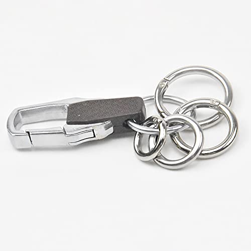 XINCHAO 20 Piezas Mosquetón Redondo Hebillas de Resorte Redondas Zinc Alloy Llavero para Mochilas, Manualidades Accesorios, Diámetro Interior 20/25/30/35 mm (Plata)