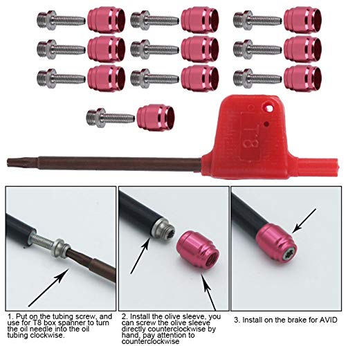 XINMYD Juego de Aceitunas Olive Head de instalación rápida, Olive Head para Freno SRAM StealthamaJig Tubo de Aceite de instalación rápida de conexión rápida