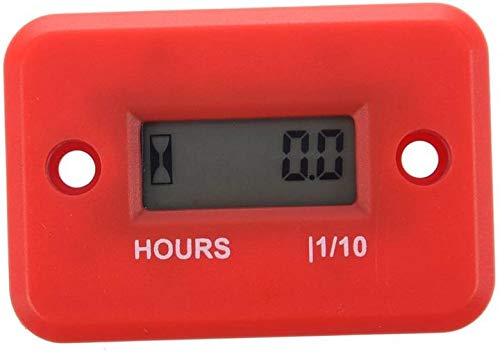 XinYiC Medidor de horas para barco Yama Ski Dirt Quad Dirt Bike Bike Marine ATV Motocicleta Snowmobile Generador de motor de gas Contador Digital Rojo