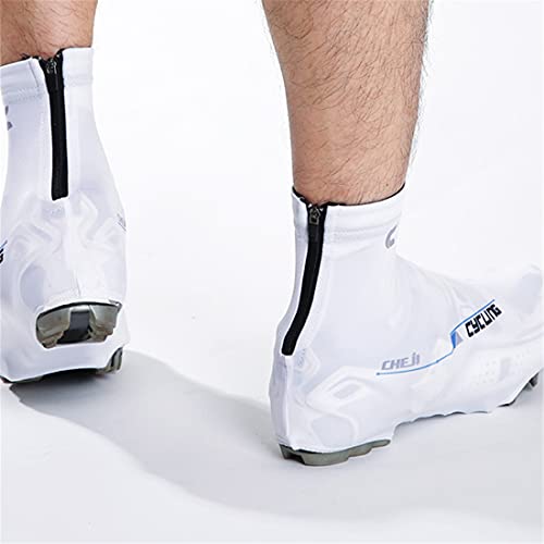 XJST Cubierta De Zapato De Ciclismo De Carretera, Esposas De Lluvia Deportivas Al Aire Libre, para Hombres, Mujeres, Botines De Bicicleta De Montaña, Adecuados para El Verano,Blanco,XL