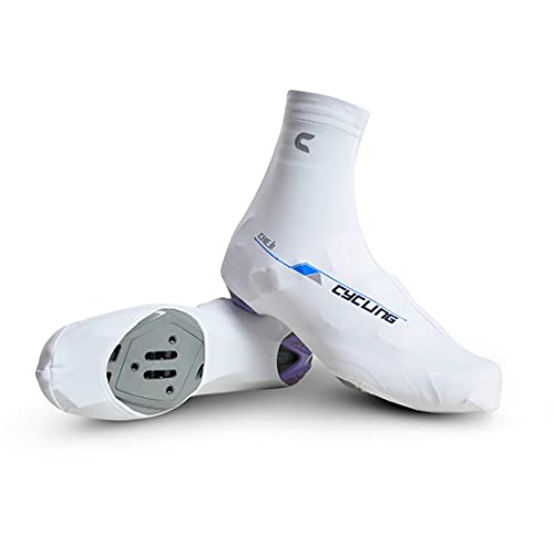 XJST Cubierta De Zapato De Ciclismo De Carretera, Esposas De Lluvia Deportivas Al Aire Libre, para Hombres, Mujeres, Botines De Bicicleta De Montaña, Adecuados para El Verano,Blanco,XL