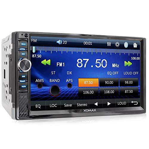 XOMAX XM-2V782 Radio de Coche I Autoradio con Bluetooth Manos Libres I Multi Colores de LED I 7" 18 cm Pantalla táctil I Mirroring de la Pantalla para Android I FM RDS I AUX SD USB I 2 DIN