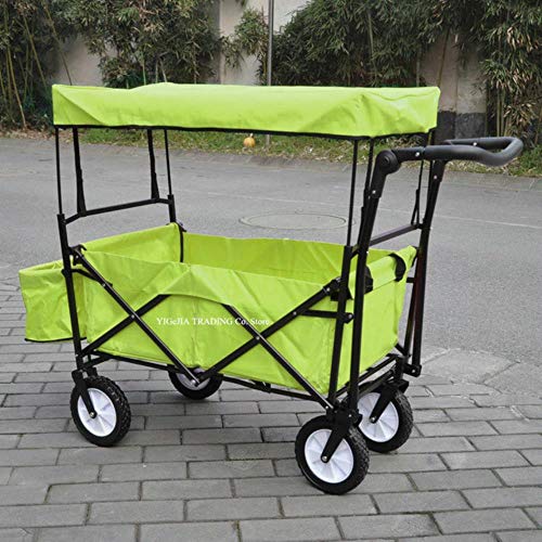 XTR Carrello da campeggio per esterni maniglione regolabile, carrello da campeggio per Picnic con parasole/pioggia, carrello pieghevole, 7