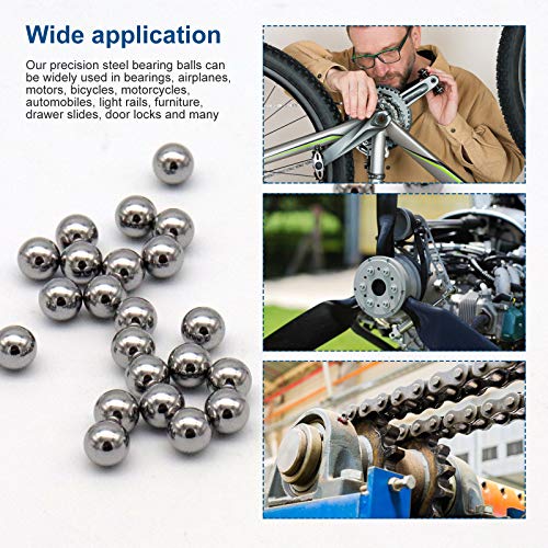 XTVTX 510 piezas Bola de acero del transporte de cromo de precisión sólida Juego de surtido de bolas de rodamiento de acero Combinación de 2 mm a 8 mm Utilizado en bicicleta