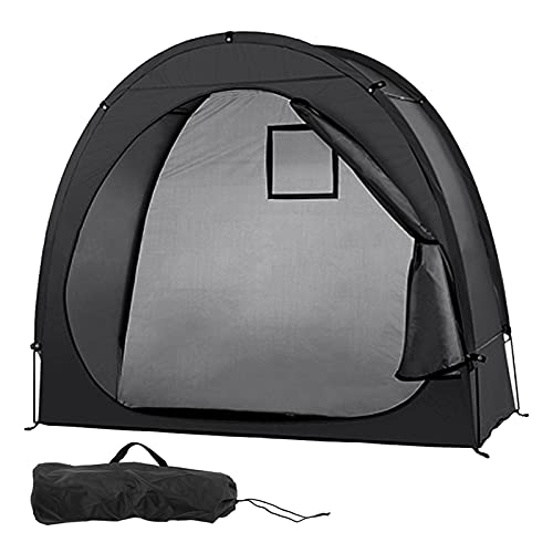 XUEXIU Bike Tent Bike Storage Shed 190T Almacenamiento De Bicicletas Cobertizo con Diseño De Ventana para La Tienda De Campaña Al Aire Libre para La Pesca De Invierno (Color : Black)