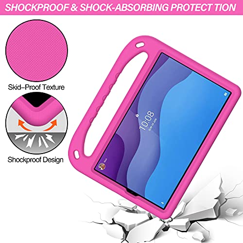 XunyLyee Funda infantil Compatible con Lenovo Smart Tab M10 HD 2nd Gen, EVA Prueba de golpes funda protectora com Mango de para Lenovo Tab M10 HD 2nd Gen TB-X306F/TB-X306X [10.1 Pulgadas]- Rosa