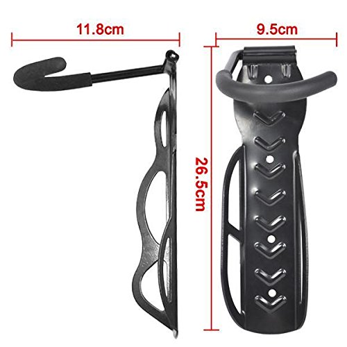 yahee 2 x SET ei-on – Soporte de pared bicicleta gancho pared retención de montaje con tornillos, color negro