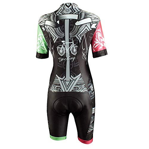 Yajun Verano Ciclismo Maillot Triatlón Skinsuit Al Aire Libre Womens MTB Mono Set Ropa De Carrera De Bicicleta para Correr Natación,J,XS(164CM)