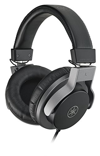 Yamaha HPH-MT7 Auriculares de estudio - Auriculares plegables de calidad con cable de 3 m y enchufe adaptador estéreo estándar de 6,3 mm, negro