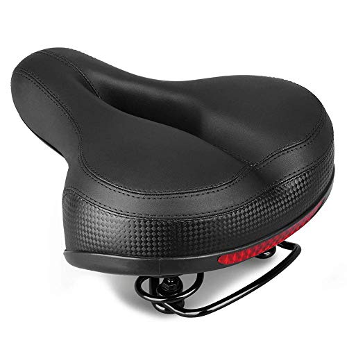 YAMMY Asiento de Bicicleta Sillín de Bicicleta, 260 x 210 mm Sillín de suspensión de Resorte Doble para MTB Road Cómodo Ciclista Cojín de Asiento Ancho Suave con (Bicicletas estáticas)