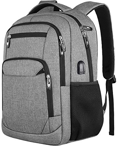 YAMTION Mochila Portátil, Mochila para Ordenador Portátil, Mochilas Escolares Bolso de Escuela Adolescente Mochila Hombre Mochila Mujer para 15.6" Portátil Mochila Escolar Impermeable (C25 Grey)