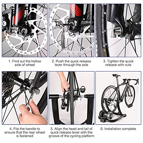 Yangfei 3Pcs Soporte Rueda Delantera y Eje para Rodillo, 1Pcs Bloque de Rueda Delantera y 2Pcs Pincho de Rueda Trasera para Entrenar Ciclismo en Interiores (Negro, 2 Tipos)