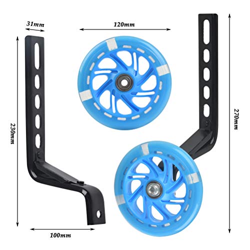 YANSHON Ruedas de entrenamiento de bicicleta para niños de 2 14 16 18 20 pulgadas, estabilizador universal para bicicleta de una sola velocidad