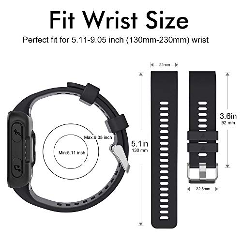 YASPARK Correa Forerunner 35, Pulsera de Reloj de Repuesto de Silicona Suave Accesorios Impermeables Correa para Forerunner 35