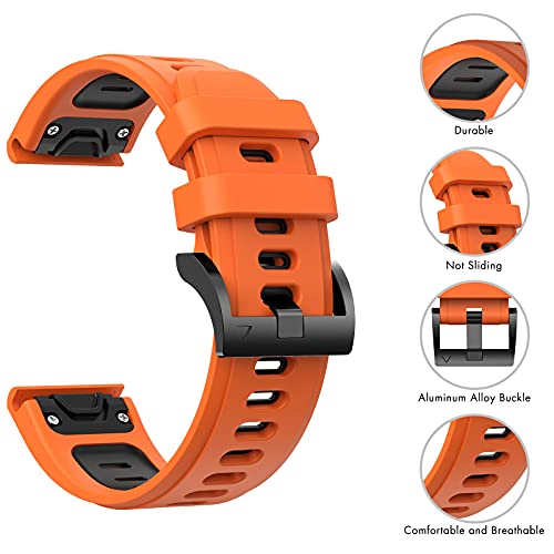 YASPARK Correa Garmin Fenix 5/Fenix 6 Pro/Fenix 5 Plus/Fenix 6/Forerunner 945/Forerunner 935/Instinct/Forerunner 745/Approach S60/S62/Quatix 5/6 Correa de Silicona de 22mm Pulseras