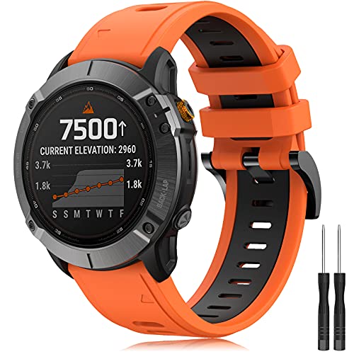 YASPARK Correa Garmin Fenix 5/Fenix 6 Pro/Fenix 5 Plus/Fenix 6/Forerunner 945/Forerunner 935/Instinct/Forerunner 745/Approach S60/S62/Quatix 5/6 Correa de Silicona de 22mm Pulseras