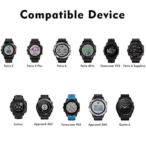 YASPARK Correa Garmin Fenix 5/Fenix 6 Pro/Fenix 5 Plus/Fenix 6/Forerunner 945/Forerunner 935/Instinct/Forerunner 745/Approach S60/S62/Quatix 5/6 Correa de Silicona de 22mm Pulseras