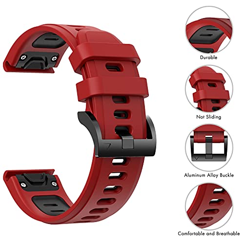 YASPARK Correa Garmin Fenix 5/Fenix 6 Pro/Fenix 5 Plus/Fenix 6/Forerunner 945/Forerunner 935/Instinct/Forerunner 745/Approach S60/S62/Quatix 5/6 Correa de Silicona de 22mm Pulseras