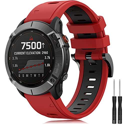 YASPARK Correa Garmin Fenix 5/Fenix 6 Pro/Fenix 5 Plus/Fenix 6/Forerunner 945/Forerunner 935/Instinct/Forerunner 745/Approach S60/S62/Quatix 5/6 Correa de Silicona de 22mm Pulseras