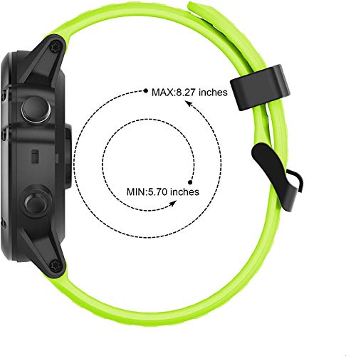 YASPARK Fenix 3 HR Correa, Silicona Bandas 26mm Repuesto Sport Accesorio QuickFit Pulsera para Fenix 3/Fenix 3 HR/Fenix 5X/Fenix 5X Plus/Fenix 6X/Fenix 6X Pro