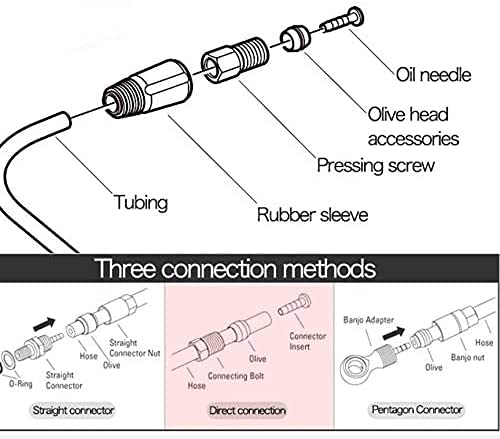 YBEKI Kit de Manguera de Freno de Bicicleta y Conexión de Latón, Kit de Manguera de Freno de Disco Hidráulico de Bicicleta de 2500 mm para Shimano BH59 BH90 Avid Sram Magura (Negro BH59)