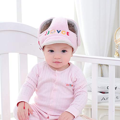 YeahiBaby Casco de seguridad para bebes cómodo y ajustable para proteger cabeza aprender gatear andar caminar correr jugar (Rosa)