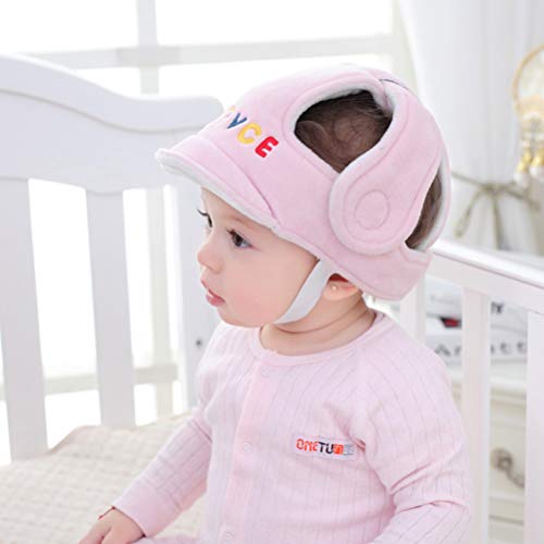 YeahiBaby Casco de seguridad para bebes cómodo y ajustable para proteger cabeza aprender gatear andar caminar correr jugar (Rosa)