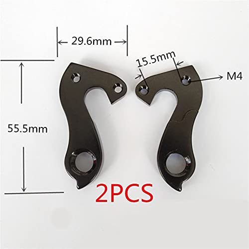 Yeddc Reemplazable 2pc Bicycle Gear Trasero Desperilleur Hanger Mech Dropout para Univega Stevens Fuji Jamis Norco Pinarello Principio Sette Opus Avanti Gancho de Cola de Bicicleta (Color : Black)