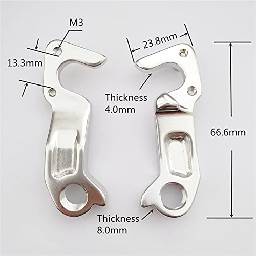 Yeddc Reemplazable Percha de desviador de Bicicleta 2pc para GT # K33027 GT zaskar Comp GT Backwoods 27.5 Pantera Shimano Gear Direct Mech Dropouts Gancho de Cola de Bicicleta (Color : Silver)